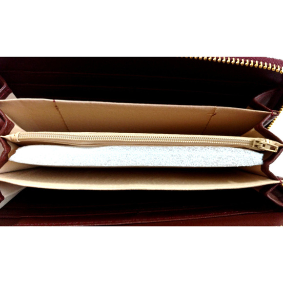 Wallet Womens Clutch Zip Up Wristlet Maroon Floral - Picture 5 of 5